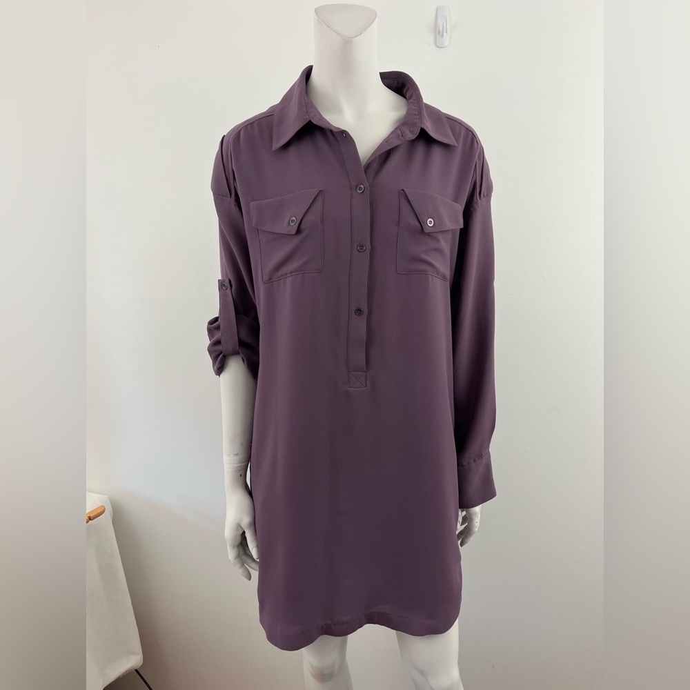 BCBGeneration Mauve Shirt Dress - Picture 3 of 16